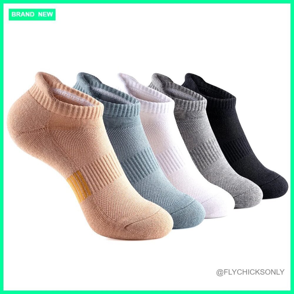Women's Athletic Socks 5-Pack Cushioned No Show Running Hiking